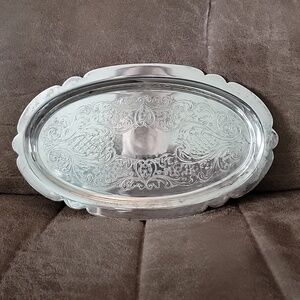 Vintage Sheridan silver plated tray set